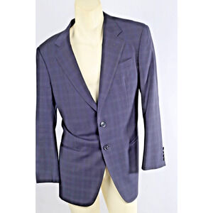 ARMANI Collezioni Navy Striped Two Button Wool Mens Blazer Sport Coat Size 40 R